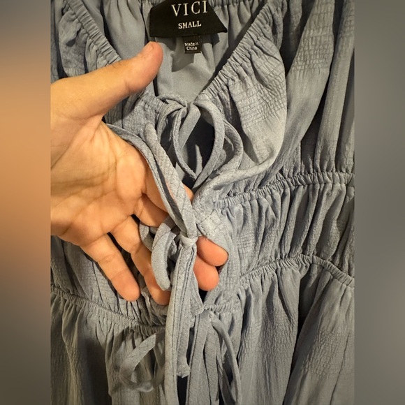 Vici Light Blue Mini Dress, S - Picture 6 of 9